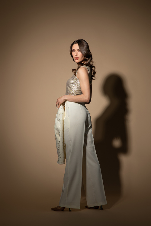 Панталон Majestoc Fit - Ecru