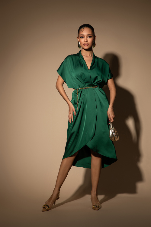 Рокля Satin Affair - Green