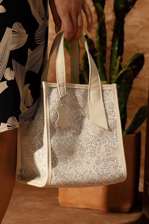 Чанта White Drops -100% естествена кожа