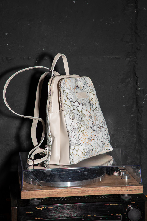 Раница Poshy - Cream - 100% естествена кожа