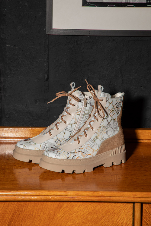 Боти Poshy - Cream - 100% естествена кожа