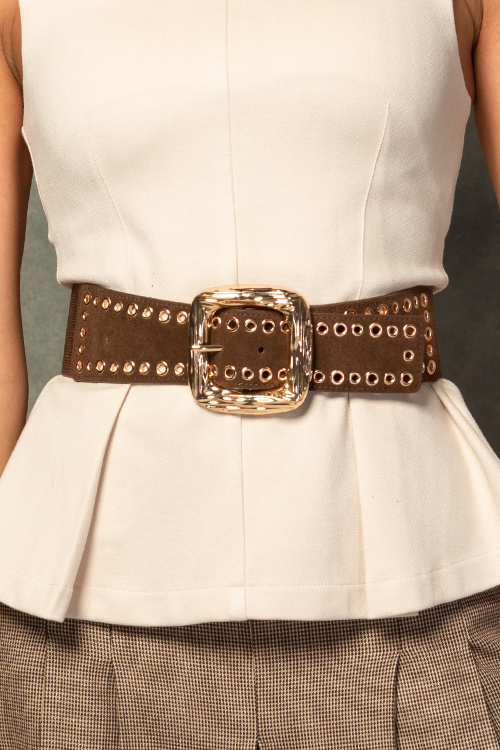 Кафяв колан с капси