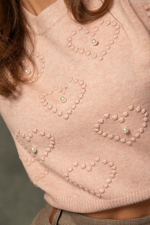 Блуза машинно плетиво в розово