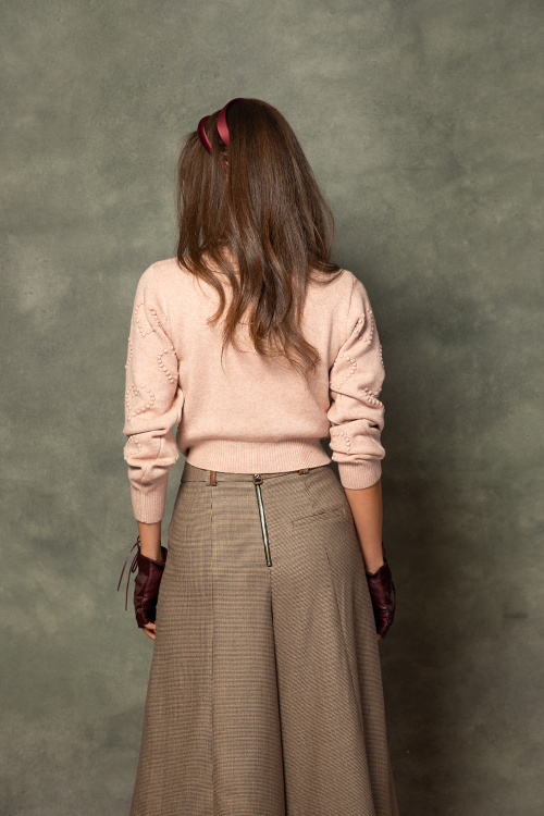 Блуза машинно плетиво в розово