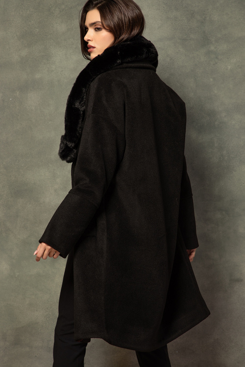 Кашмирена яка с подвижна яка от еко косъм