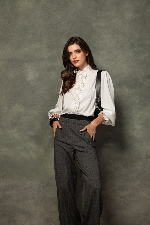 Прав панталон с двоен колан