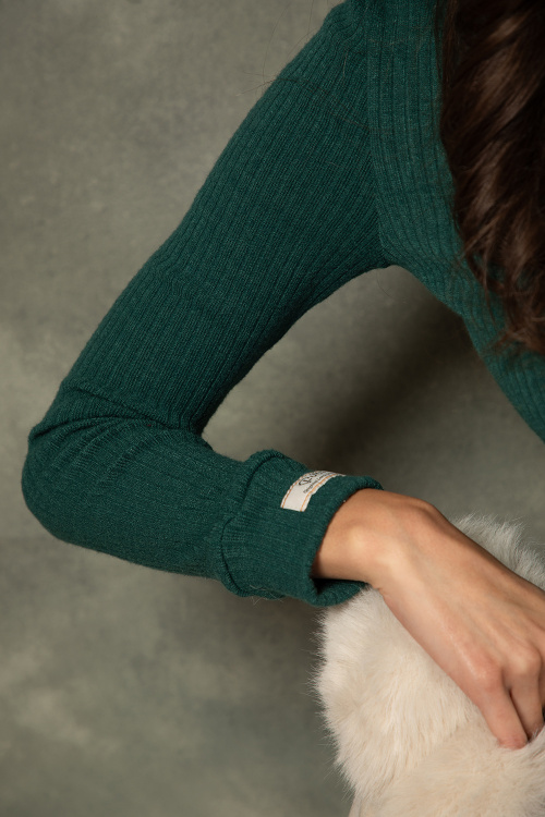 Полу поло плетиво в петролено