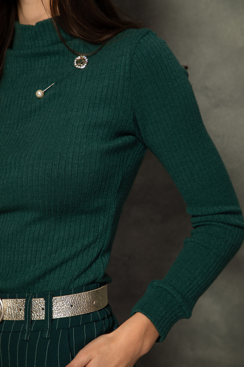 Полу поло плетиво в петролено