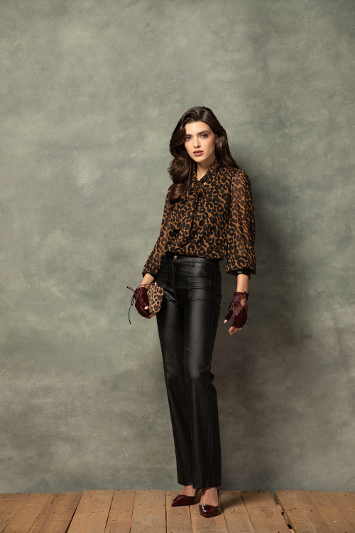Риза от шифон в животински принт