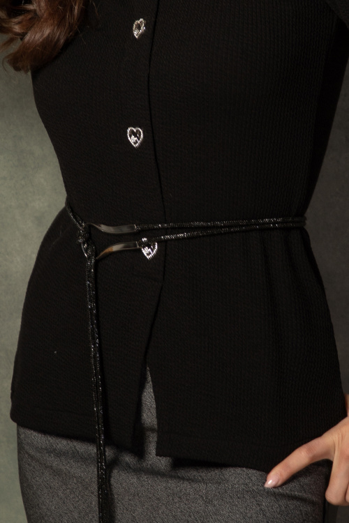 Бляскав колан в черно