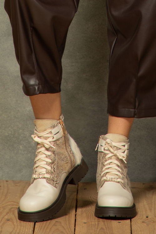 Елегантни боти с косъм - 100% естествена кожа