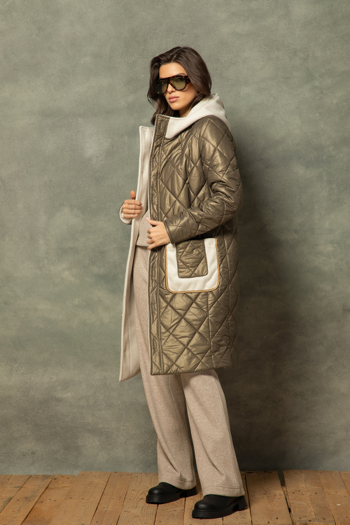 Капитонирана парка с външен джоб в зелено