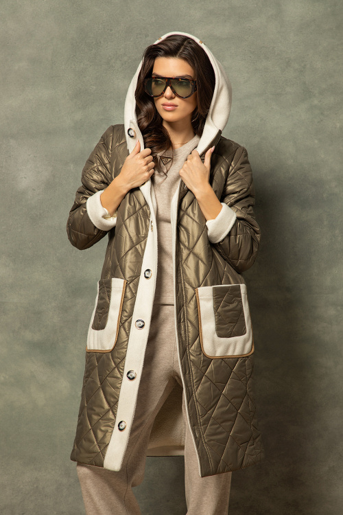 Капитонирана парка с външен джоб в зелено