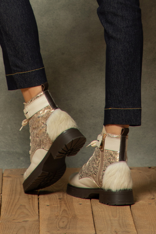 Елегантни боти с косъм - 100% естествена кожа