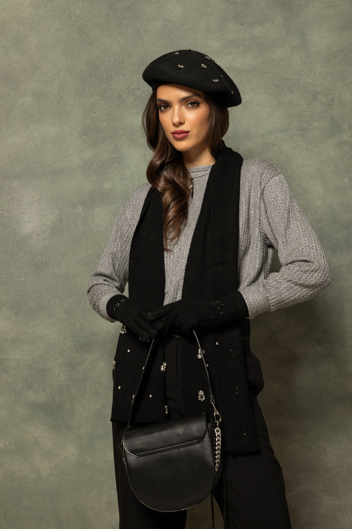 Свободна блуза полуполо в сиво