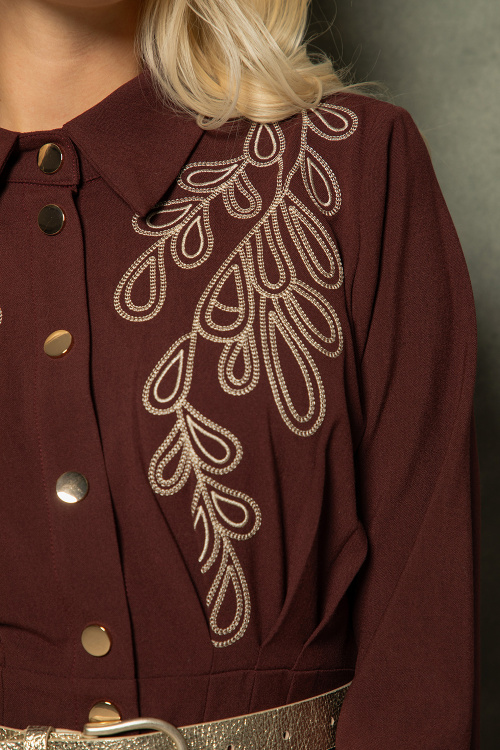 Рокля тип риза с бродерия