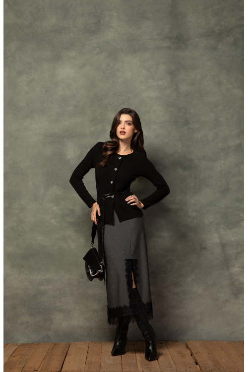 Миди пола с цепка и дантела