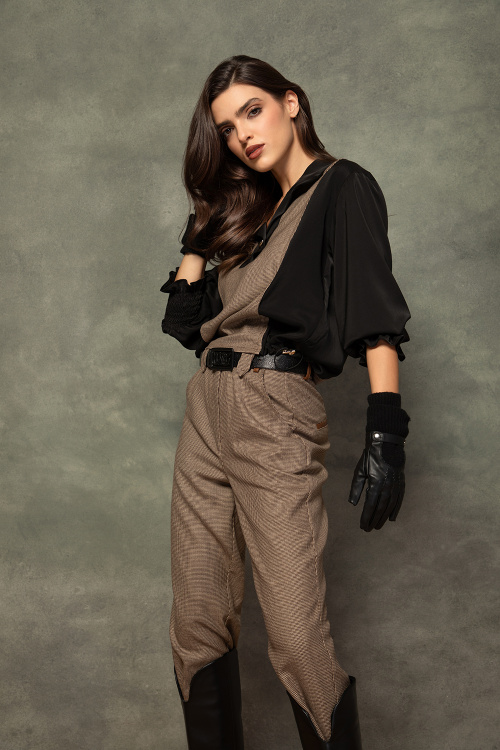 Двуцветна риза с ластик