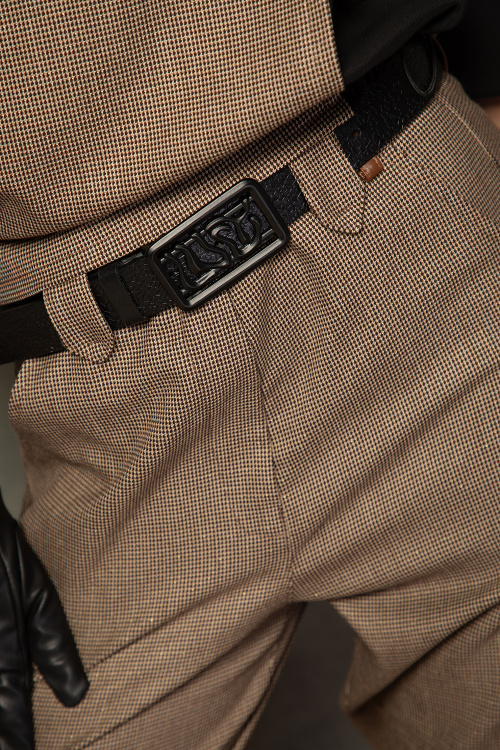 Колан Fantasy - Black & Black - естествена кожа