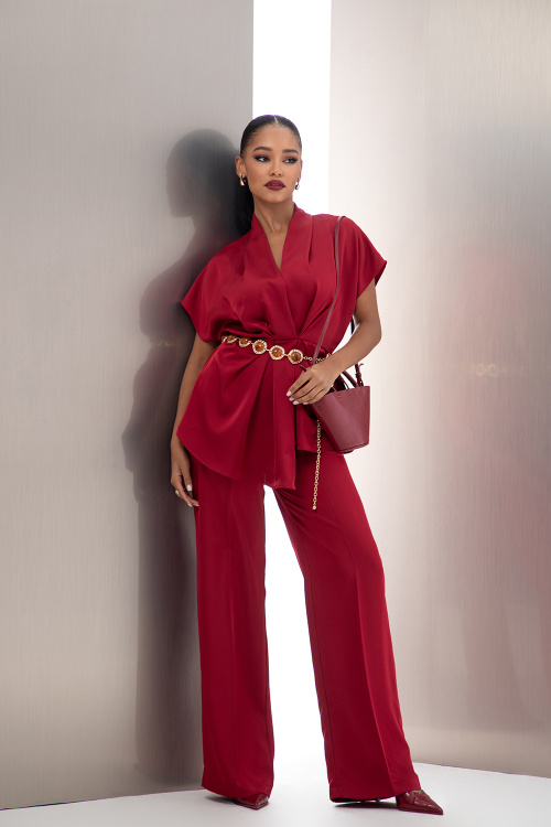 Сатенен сет от две части в бордо