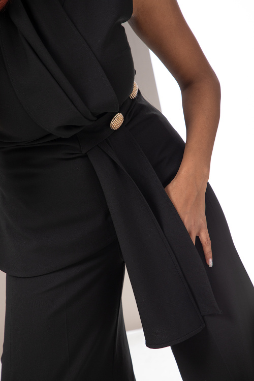 Асиметричен топ с шал яка