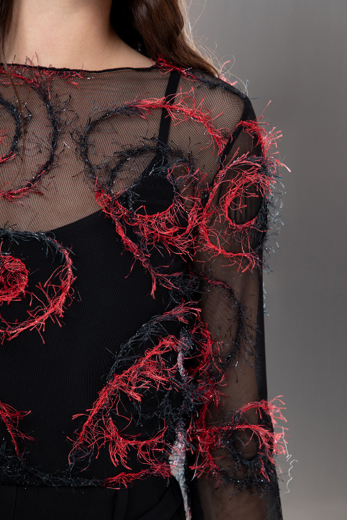 Тюлена блуза с 3Д ефект