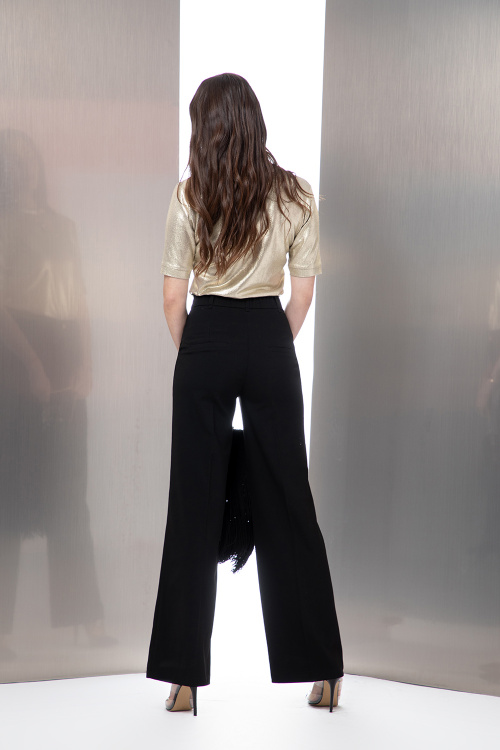 Блуза с мокър ефект в златисто